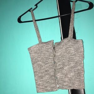 Button-front crop cami